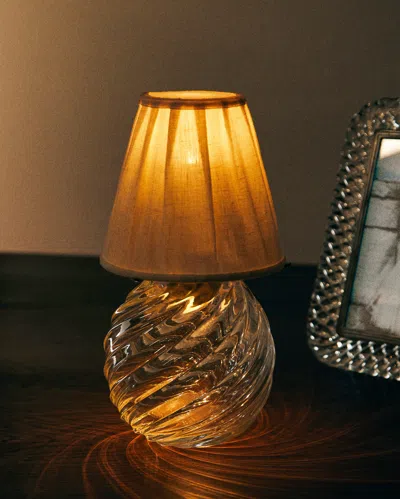 Yali Glass Twist Bar Hand-blown Murano Glass Portable Lamp In Transparent