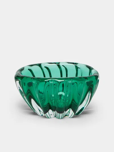 Yali Glass Vegas Costa Hand-blown Murano Glass Bowl In Green