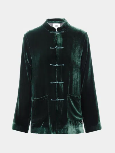 Yali Milano Women's Velvet Blazer Size: S In Blue