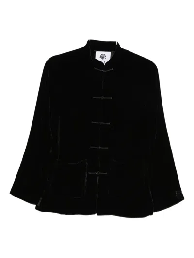 Yali Pocket Velvet Blazer In Black