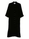Yali Velvet Button Coat In Black