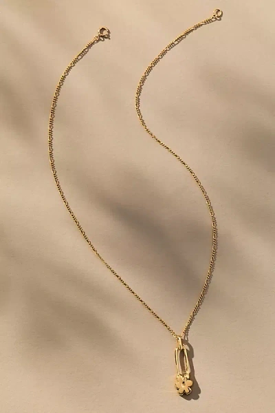 Yam Flower Pin Necklace In Gold