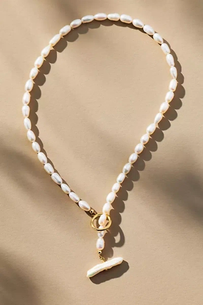 Yam Pearl Choker Necklace In Sand