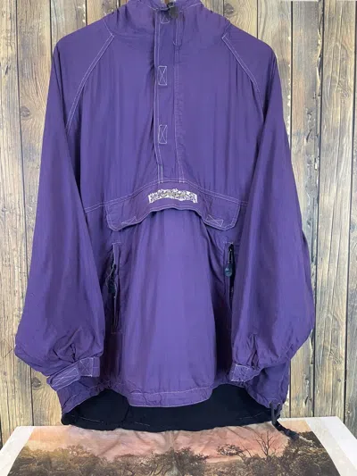 Pre-owned Yamaha Cosmic Surf Half Zip Anorak Hood Light Pocket Jacket In Purple