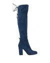 Yamamay Woman Boot Blue Size 8 Textile Fibers In Blue