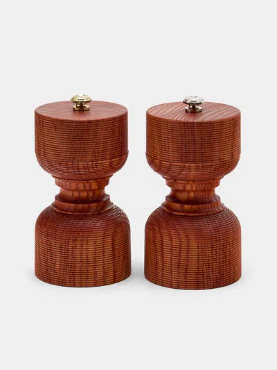 Yamani Woodworks Hand-turned Wood Salt And Pepper Mills (set Of 2)