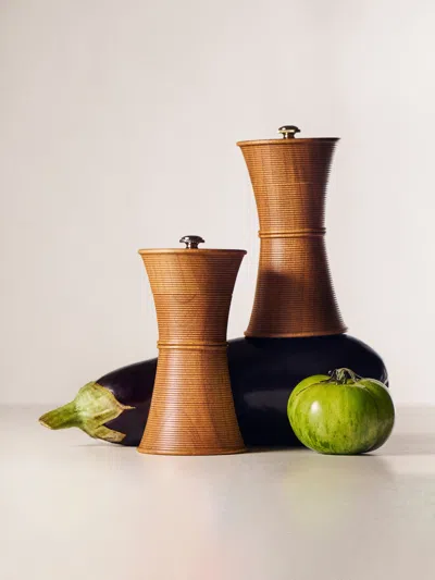 Yamani Woodworks Hand-turned Wood Salt And Pepper Mills (set Of 2)