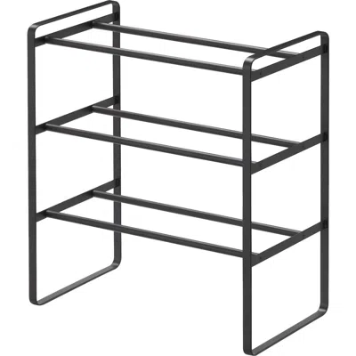 Yamazaki 3-tier Expandable Shoe Rack In Black