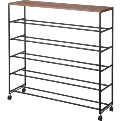 Yamazaki 5-tier Rolling Shoe Rack In Black