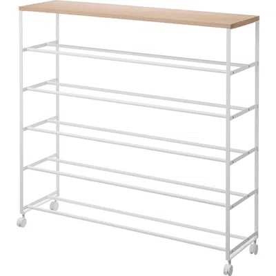 Yamazaki 5-tier Rolling Shoe Rack In White
