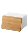Yamazaki Breadbox With Bamboo Cutting Board In White