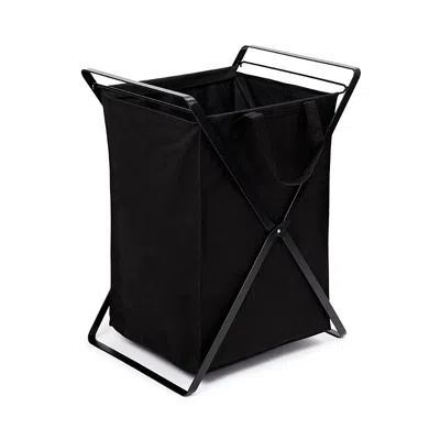 Yamazaki Collapsible Laundry Hamper, Wide In Black