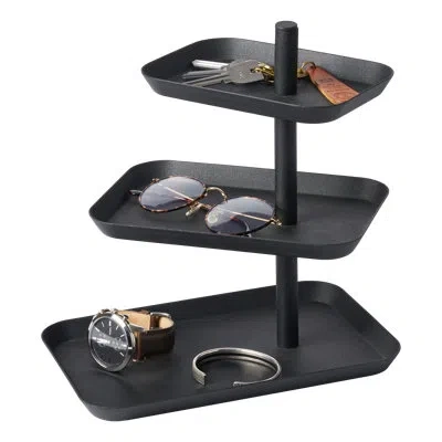 Yamazaki Home 3-tier Accessory Tray - Jewelry Holder & Storage Organizer, Steel In Black