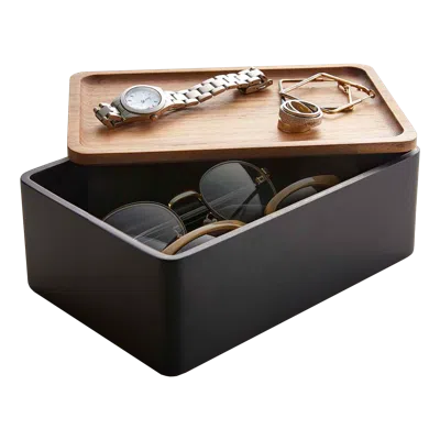 Yamazaki Home Accessory Box, Polystone, Lid, No Assembly