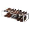 Yamazaki Home Adjustable Shoe Rack, Spacesaving Storage Solution, Steel, Expandable, Stackable In White
