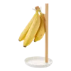 Yamazaki Home Banana Stand, Steel + Wood, Minimal Assembly In White