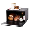 Yamazaki Home Bread Box - Two Styles, Steel, Horizontal, Supports 22.2 Pounds, Handle, No Assembly In Black