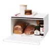 Yamazaki Home Bread Box - Two Styles, Steel, Horizontal, Supports 22.2 Pounds, Handle, No Assembly In White