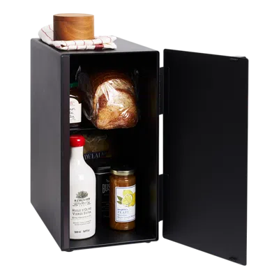 Yamazaki Home Bread Box - Two Styles, Steel, Vertical, Supports 4.4 Pounds, Handle, No Assembly In Black