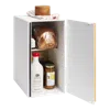 Yamazaki Home Bread Box - Two Styles, Steel + Wood, Vertical, Supports 4.4 Pounds, Handle, No Assembly In White