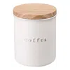 Yamazaki Home Ceramic Canister - Four Styles, Ceramic, Coffee, 15.25 Oz., 450 Ml, Airtight, Dishwasher Safe, Lid,  In White