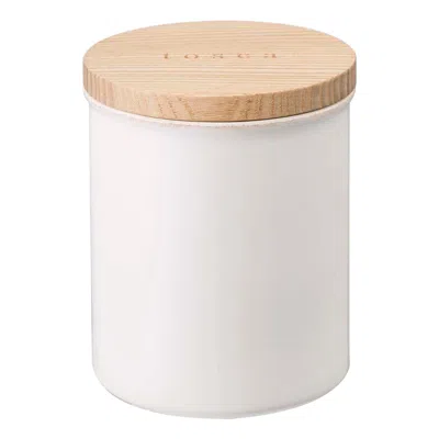 Yamazaki Home Ceramic Canister - Four Styles, Ceramic, Plain, 15.25 Oz., 450 Ml, Airtight, Dishwasher Safe, Lid, N In White