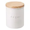 Yamazaki Home Ceramic Canister - Four Styles, Ceramic, Sugar, 15.25 Oz., 450 Ml, Airtight, Dishwasher Safe, Lid, N In White