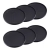 Yamazaki Home Coasters (set Of 6) - Two Styles, Silicone, Round, Dishwasher Safe, Lid, No Assembly In Black