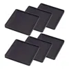 Yamazaki Home Coasters (set Of 6) - Two Styles, Silicone, Square, Dishwasher Safe, Lid, No Assembly In Black