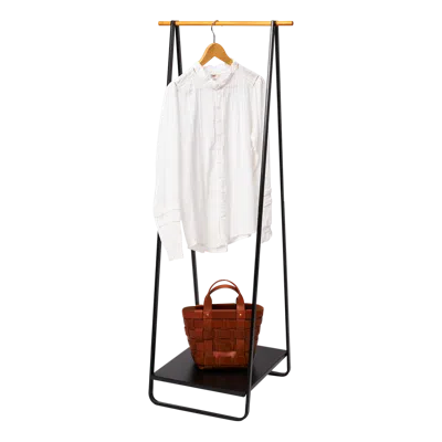 Yamazaki Home Coat Rack With Shelf, Steel, Supports 24.2 Pounds