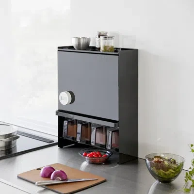 Yamazaki Home Concealable Spice Rack, Steel In Black