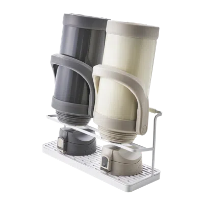 Yamazaki Home Countertop Bottle Drying Rack, Steel, Supports 4.4 Pounds, No Assembly In White
