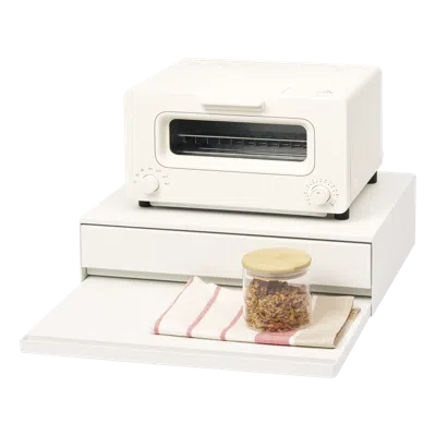 Yamazaki Home Countertop Drawer With Pull-out Shelf, Steel, Supports 37 Pounds In White