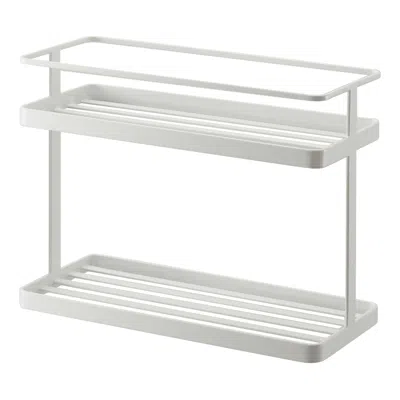 Yamazaki Home Countertop Organizer Rack, Steel, Supports 13 Pounds, Anti-slip Rubber Feet, No Assembly In White