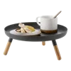 Yamazaki Home Countertop Pedestal Tray, Steel + Wood, Supports 3.3 Pounds, Minimal Assembly In Black