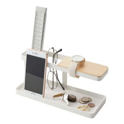 Yamazaki Home Countertop Spice Caddy, Storage And Organizer Rack, Steel, Anti-slip Rubber Feet In White