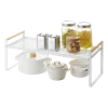 Yamazaki Home Countertop Wire Shelf, Steel + Wood, Supports 11 Pounds In White