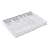 Yamazaki Home Cutlery Organizer - Three Styles, Abs Plastic, Expandable I, Adjustable, Expandable, No Assembly In White