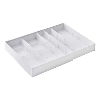 Yamazaki Home Cutlery Organizer - Three Styles, Abs Plastic, Expandable I, Adjustable, Expandable, No Assembly In White