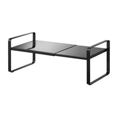 Yamazaki Home Expandable Kitchen Riser, Steel, Small, Expandable In Black