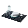 Yamazaki Home Folding Dish Drainer Mat And Trivet, Silicone, Collapsible, No Assembly In Black