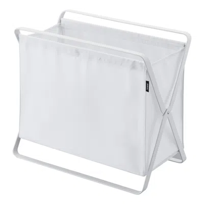 Yamazaki Home Folding Storage Bin, Steel, 8.5 Gallon, 32 Liters, Supports 22 Pounds, Collapsible, Handles, No Asse