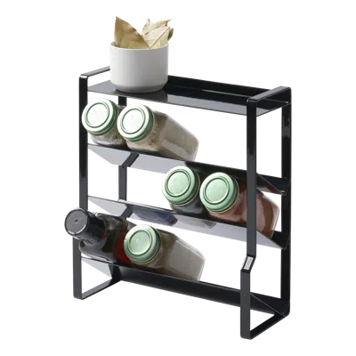 Yamazaki Home Four-tier Slim Spice Rack, Steel In Black