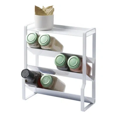 Yamazaki Home Four-tier Slim Spice Rack, Steel In White