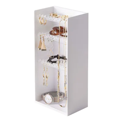 Yamazaki Home Jewelry Organizer, Abs Plastic, Supports 1.98 Pounds, Adjustable Tiers, No Assembly