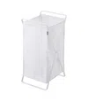Yamazaki Home Laundry Hamper, Steel, 10.9 Gallons, 45 Liters, Supports 11 Pounds, Collapsible, Handles, No Assembl