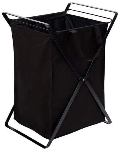 Yamazaki Home Laundry Hamper With Cotton Liner In Black