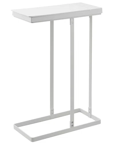 Yamazaki Home Lidded Garbage Bag Holder In White