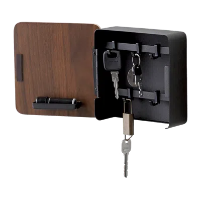 Yamazaki Home Magnetic Key Cabinet, Steel + Wood, Supports 2.2 Pounds, Magnetic, No Assembly