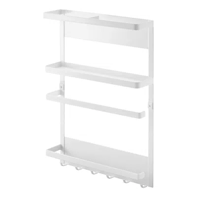 Yamazaki Home Magnetic Kitchen Organizer, Steel, Magnetic In White